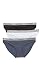 Calvin Klein Women's Radiant Cotton Bikini Panty, Black/White/Stone Lead, Medium (Pack of 3)