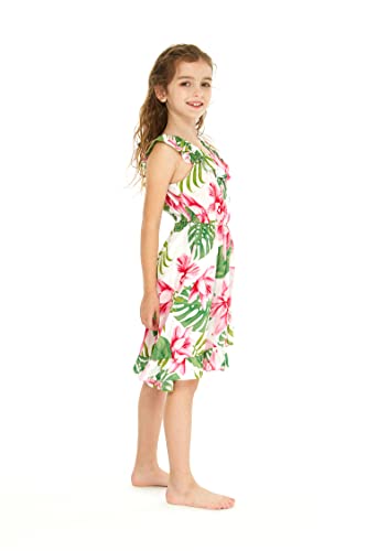 Image of Matchable Family Hawaiian Wrap Dress, Lotus and Orchid, Girl, Size 8