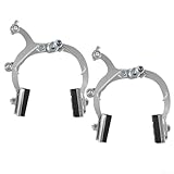 Fahrrad C-Type Bremssattelbremsen Set für Rennrad, vorne 50 mm & hinten 40 mm symmetrische Bremsen für 20-26 Zoll Räder (Silber)