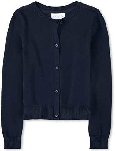 The Children's Place girls Basic School Uniform Cardigan Sweater, Tidal, Medium US
