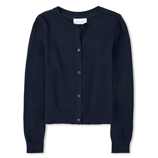 The Children's Place girls Basic School Uniform Cardigan Sweater, Tidal, Medium US
