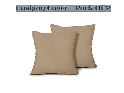 Image of Premium Polyester Fiber Cushion Fillers - Pack of 2 Pcs | 18 x 18 Inches | Taupe| Cushions, Sofa Pillow, Cushion for Sofa, Cushion for Bed, Decorative Pillow, Pillow for Support