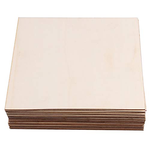 Zeonhei 10 Pieces 12 X 12 X 1/8 Inch Unfinished Basswood Sheets, Wooden Square Cutouts Wood Pieces Plywood Boards For Crafts Painting Writing Diy Arts Wood Engraving Burning Laser Project Decoration #TOP4
