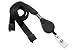 Brady People ID 2138-7001 Flat Tubular Lanyard with Breakaway and Slotted Reel and Clear Vinyl Strap, 5/8" Width, 36" Length, Black