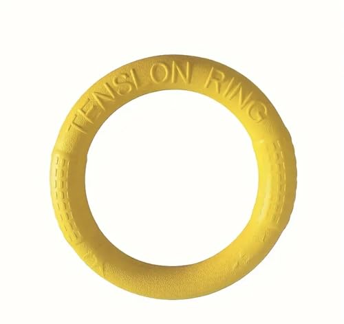 Nikki and Max Dog Flying Disc, Premium Quality Flyer Dog Toy for Outdoor & Indoor Fun, Tension Ring Dog Toy for Throwing, Catching, Swimming & Training (Yellow, 7 in)