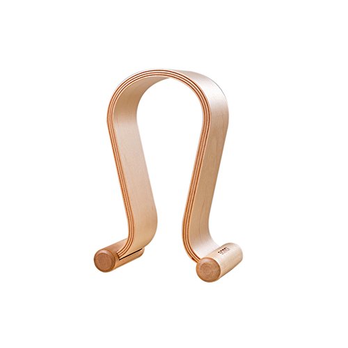 SAMDI Wooden Headphone Display Stand Headphone Holder Headset Hanger Suitable All Headphone Size in Brich (Beige) by Samdi