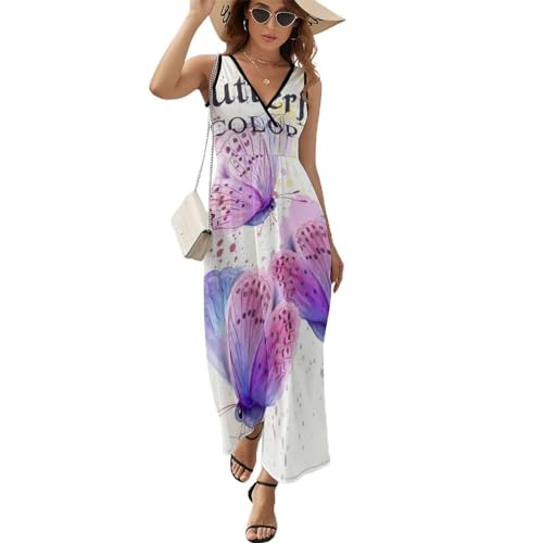 Robe papillon coloré au tissu aérien et décolleté flatteur pour l'été