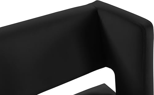 Meridian Furniture Caleb Collection Modern Butaco con Respaldo Cuadrado Único y Patas de Hierro Estables, Set de 2 Terciopelo Negro, 19.5" Ancho x 20.5" Profundidad x 36" Alto miniatura 7