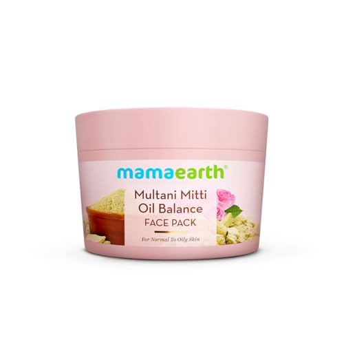 Image of Mamaearth Multani Mitti Oil Balance Face Pack with Multani Mitti & Bulgarian Rose for Normal to Oily Skin 200g | DIY-like Texture | Controls Oil & Acne | Clay Face Mask | Free From Harmful Chemicals