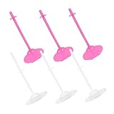 Abaodam 6 Piezas Soportes para Muñecas Transparentes y Rosas Soporte Portátil para Figuras de Acción y Muñecos Base Estable para Exhibición Interiores