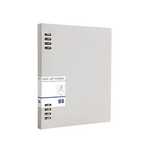 Carnet de notes à anneaux rechargeable, couverture rigide pour agenda d'affaires, campus (B5, blanc)