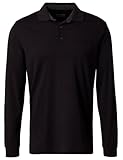 Pierre Cardin Herren Polo Shirt Langarm Polo Longsleeve | Männer Polo Hemd | 3 Knopf | Modern Fit | Schwarz 9000 | S