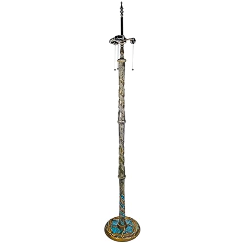 Bieye LB001 Tiffany Style Twisted Dragonfly Floor Lamp Base - Made of Metal - Decorated with Mosaic Stained Glass