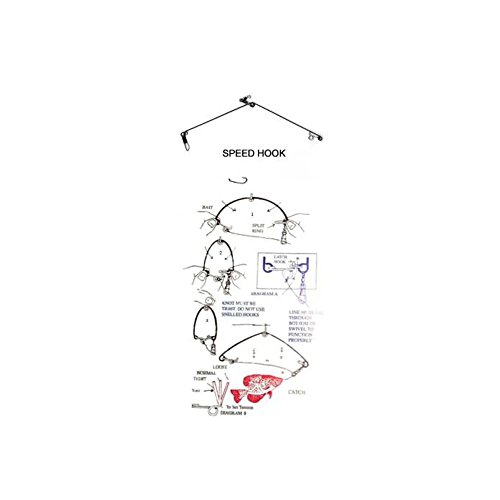 Fishing Hook - Spring Loaded Speedhook - Easy Action Snare for Pan or Ice Fishing, Survival and Trapping (3 Piece Pack)