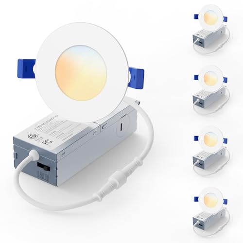 Veriligt 3 Inch LED Recessed Light, 5CCT, 500LM, 6W, 4 Pack by Veriligt - Used condition - US$41.64