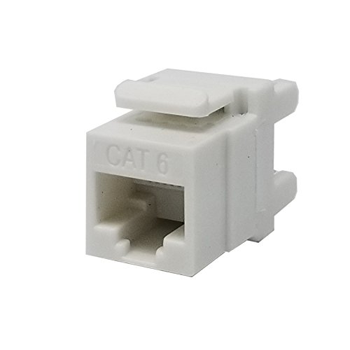 LOGICO 25 Pack lot Keystone Jack Cat6 White Network Ethernet 110 Punchdown 8P8C 180°