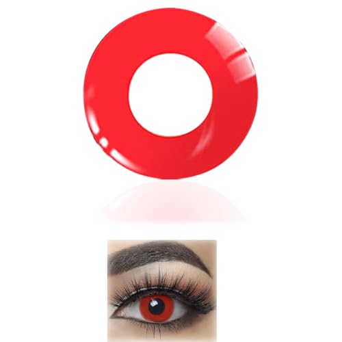 Co-lored Contact Lenses Storage Organizer Case Remover Makeup Fashion Halloween Cosplay Party Red Cirlce
