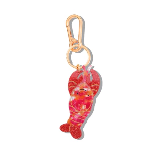 Seahorse Bag Charm & Keychain - Acetate Seahorse with Gold-Tone Metal Ring & Lobster Clasp