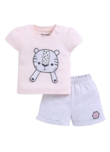 Image of Smart Baby 100% Cotton Interlock Fabric T-Shirt and Shorts Set for Baby Girls - Soft, Lightweight, Comfortable (Pack of 1)
