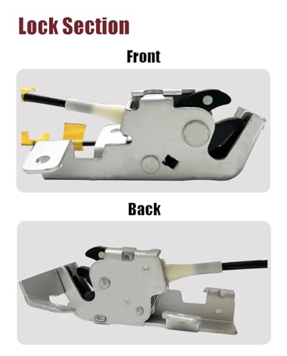 Image of Left Driver Side Rear Door Upper and Lower Latch & Cable, Compatible with 2004-2008 Ford F-150 Extended Cab, Replaces 8L3Z-18264A01-B, 6L3Z-18264A01-B