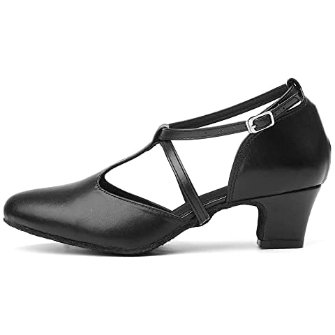 TINRYMX Damen Latin Tanzschuhe Geschlossen Zehen Bequem Salsa Tango Ballsaal Tanzschuhe Cover