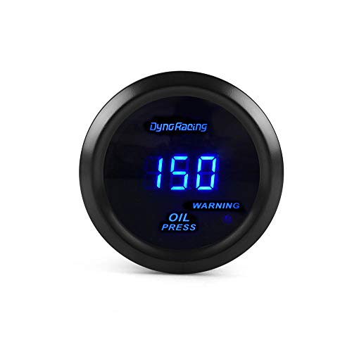 Dyno Racing2 52MM Oil Pressure Gauge Digital 0-150PSI Oil Press Gauge Blue led with Sensor Car Meter - Image 3
