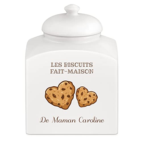 Maverton Pot à Biscuits avec Impression - Cadeau femme - Bocal à Bonbons personnalisé pour elle - Pot de stockage en Céramique avec Couvercle - pour Anniversaire - Cadeau pour Maman - Maman