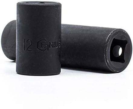 Miniatura 3 de Genius Tools Juego de llaves de vaso de impacto profundo estándar y métricas de 38 pulgadas de 38 pulgadas, 6 puntos, 0.276 in - 0.866 in TF-332M