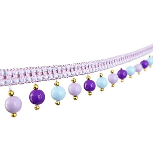 Flecos con borlas de 5 yardas para personalizar cojines de salón morados