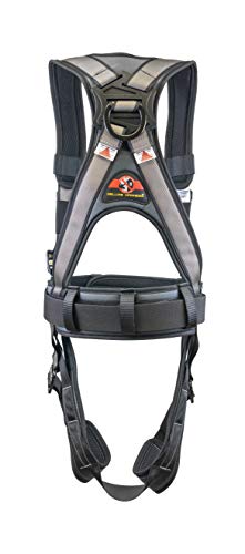 Super Anchor Safety 6151-GSM Deluxe Full Body Harness plus All-Pakka Tool Bag Combo, Medium, Silver