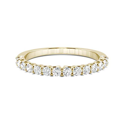 Charles & Colvard 14K Yellow Gold Moissanite 2mm Round Wedding Band, 0.45cttw DEW4