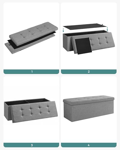 Banc rangement pliable 131 L 300 kg LSF77G SONGMICS