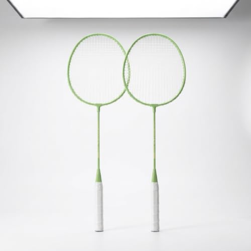 JISADER Juego Bádminton para Principiantes: Raquetas Aleación Hierro con Mango Antislizante y Bolsa Transporte