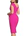 MUXXN Women's Cap Sleeve V Neck Belted Formal Office Work Mid Length Pencil Dress Hot Pink L