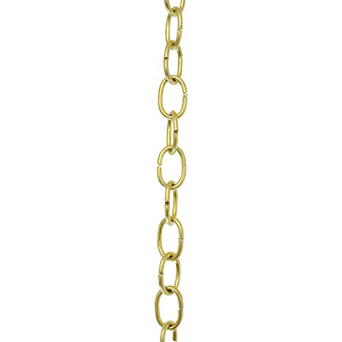 Image of RCH Hardware CH-06-AD-3 Decorative Solid Brass Chain for Hanging Light Oval Unwelded Links-Acid Dipped Finish (3 ft /1 Yard)