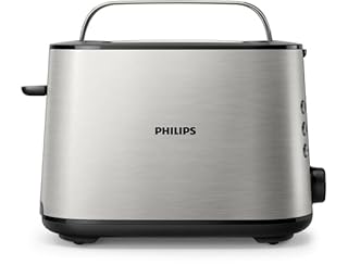 Philips HD2650/90 - Tostapane in acciaio INOX (950 W, 8 livelli di doratura, scalda panini, scongelamento e riscaldamento, pulsante di stop, funzione lift)
