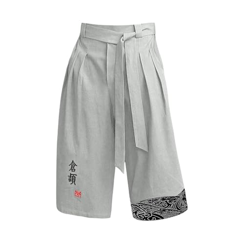 Boys Capri Pants Cotton Linen Beach Pants Kids Pleated Elastic Wasit Japanese Clothing Youth Casual Summer Cropped Trousers2