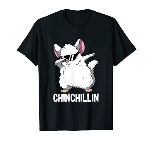 Dabbing Chinchillin T Shirt Chinchilla Cute Pet T-Shirt, Black