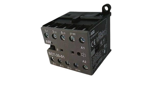 ABB BC7-30-01-01 Miniature Contactor, 24 VDC Coil, 9.6 A at 3-Phase, 16 A at 1-Phase