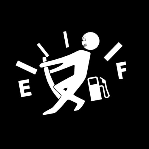 WZP Car Fuel Tank Sticker, Funny High Gas Consumption Car Decal, Reflective Fuel Gauge Empty Sticker, Waterproof Bumper Decal, Universal for Sedan, Truck, Motorcycle, Wall, Window and Laptop