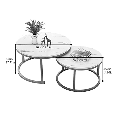 Table gigogne imitation marbre : table basse gain de place pour salon