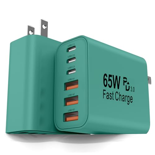 Image of 2-Pack 65W USB C Charger Block, 6-Port Fast Wall Charging Block [3 PD USB-C & 3 QC USB-A] for iPhone 17 16 15 Pro Max, iPad Pro, Galaxy S26 S25, Pixel 10 9, iWatch,Google & More