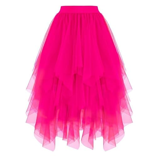 Jupe trapèze en mousseline de soie fluide avec un ourlet asymétrique mi-long chic