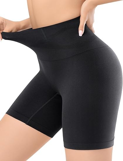Image of WNEEDU Women Waist Shapewear with Anti Rolling Strip Tummy Control Tucker Waist Slimming Panties Shapewear Underwear Waist Shapewear (Black)