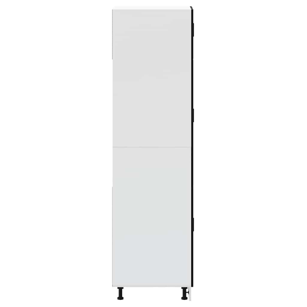 Küchenschrank Porto Schwarz Holzwerkstoff mit 60x57x207 cm, verstellbaren Füßen, Stauraum für Küchengeräte, platzsparend, pflegeleicht, ideal für Küche und Haushalt