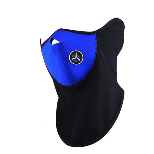 TRIXES Masque Facial en Noir Parfait pour l'hiver et Les Sports: Ski, Snowboard, BMX, vélo, Course, randonnée, Paintball et activités de Plein air - Bleu