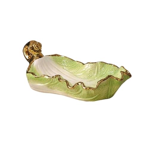 Piatto per spuntini Portafrutta a forma di cavolo cinese, portafrutta in ceramica, portafrutta con manico, utilizzato for la decorazione del tavolo da pranzo o il piano di lavoro della cucina