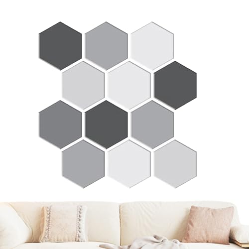 Calcomanías para azulejos de pared tipo mosaico decorativo, set de 10 paneles hexagonales 3D 2