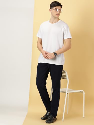 Image of Thomas Scott Men's | Solid | Light Weight | Breathable Fabric | 4 Pockets | Mid Rise | Slim Fit | 100% Cotton | Button Waist | Chino Trouser | Pants