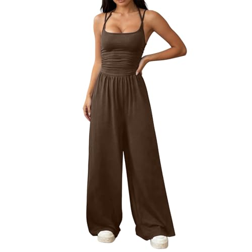 Mono elegante de verano sin mangas confeccionado en algodón ligero con tirantes finos